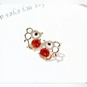 5/20 Elegant Gold and Orange Crystal Earrings